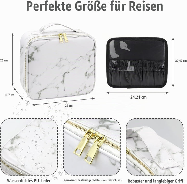 Reise-Makeup-Tasche Kosmetiktasche Make up Organizer Tasche mit grossen beleuchteten Spiegel 3 Farbe