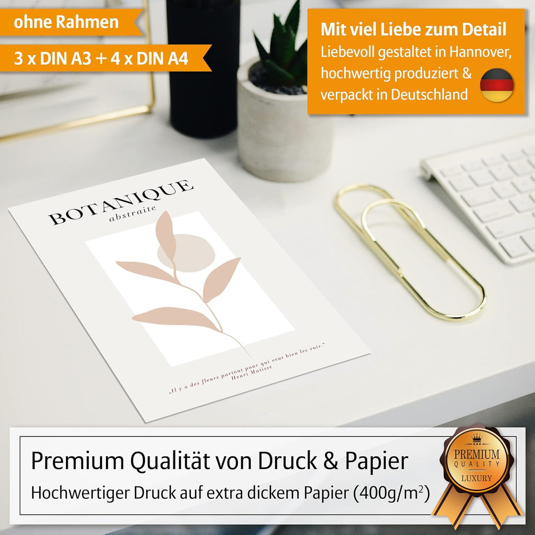 Hyggelig Home Premium Poster Set - 7 passende Bilder im stilvollen Set - Collage Wand Deko - Set Mad