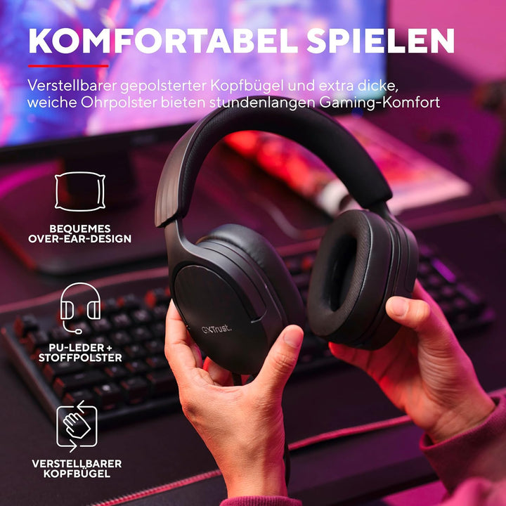 Trust Gaming GXT 489 Fayzo Gaming Headset, 85% Recyclingkunststoff, für PC, PS5, PS4, Xbox Series X|