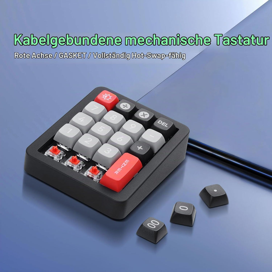 SinLoon Mechanischer Nummernblock – 19 Makro-Tasten, Vollständig Hot-Swap-fähige Switches, 12 RGB-Mo