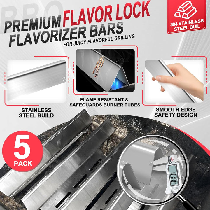 DcYourHome Grill-Ersatzteil-Set für Weber Genesis 300 SER Grillteile, 7621 Flavorizer Bars, 7622 Wär