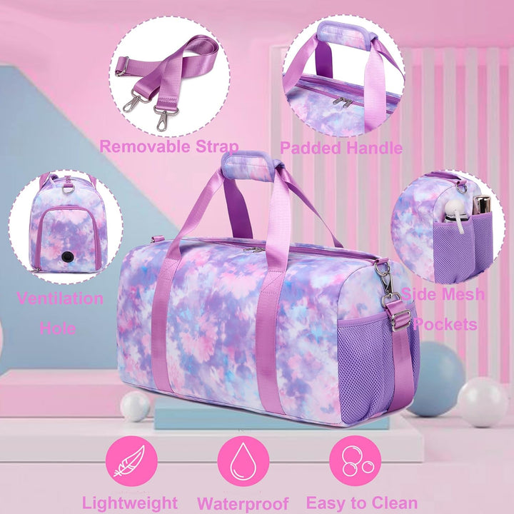 Kleine Sporttasche Kinder Schwimmtasche Kinder Rucksackfunktion Kinderreisetasche Sporttasche mit Sc