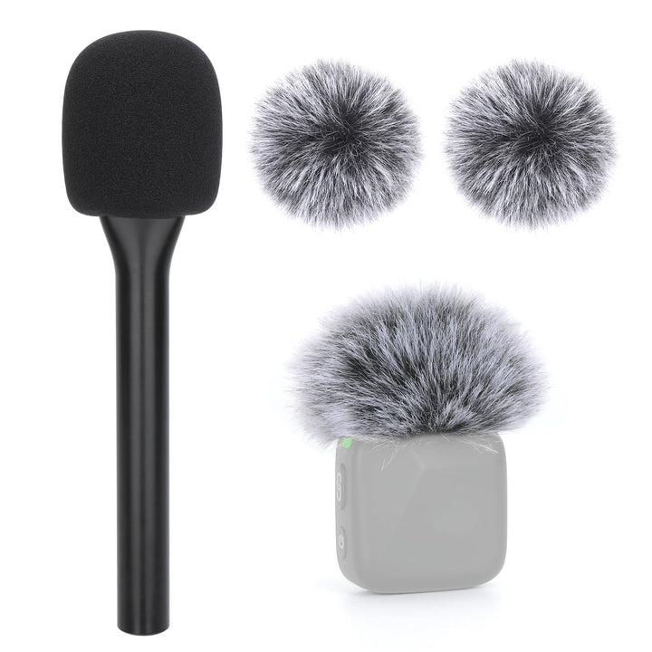 YOUSHARES Interview GO Handheld Adapter für DJI Mic MINI mit Popschutz (Duo-Ton Schwarz-auf-Weiss) -