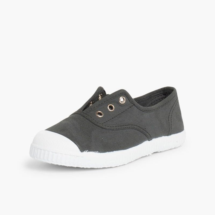 Pisamonas Leinwand-Sneakers Ohne Schnürsenkel Mit Gummispitze Anthrazit 21 EU, Anthrazit 21 EU