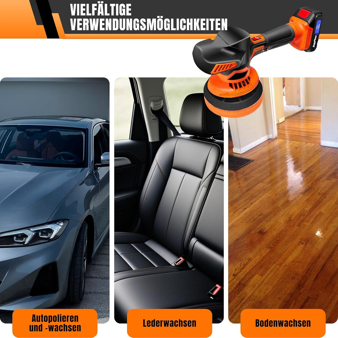 Poliermaschine Akku 21V, Auto Poliermaschine Set 22 pcs, Poliermaschine 12mm, Exzenter Polierer für
