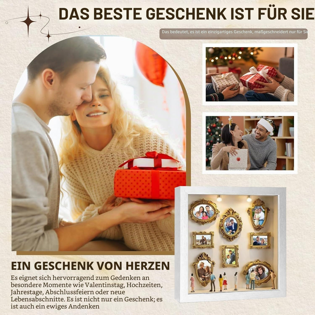 DIY Mini Museum Bilderrahmen, Vintage Mini Museum Silhouette Box, Personalisierte Mini Figuren Mensc