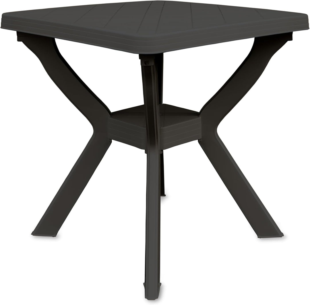 Spetebo Kunststoff Gartentisch quadratisch 70 cm - anthrazit - Campingtisch im klassischen Design -