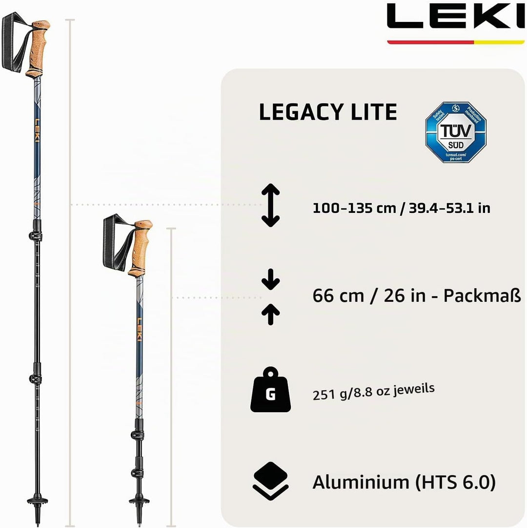 LEKI Legacy Lite Stöcke orange-denimblue-light anthracite 100 - 135 cm, orange-denimblue-light anthr
