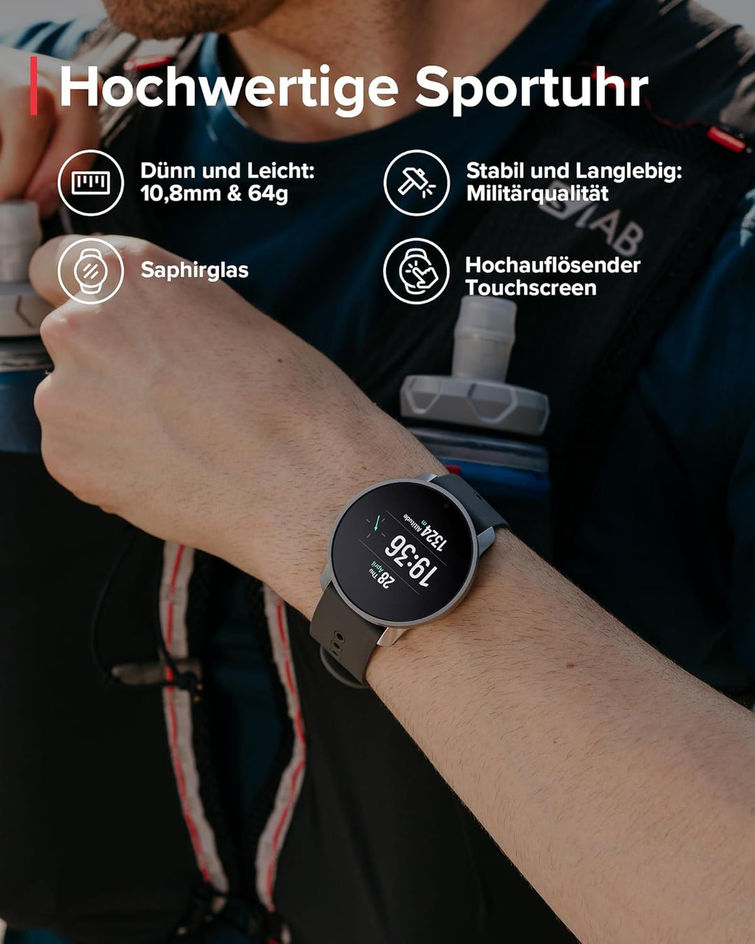 SUUNTO 9 Peak Multisport Uhr - Robust Outdoor Smartwatch, Saphirglas Bildschirm & 100m Wasserdicht,