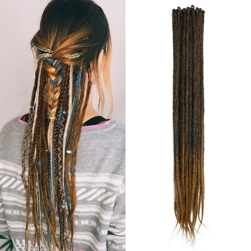 Dsoar Dünne 0,6cm Lange Synthetische Dreadlock Verlängerungen Handgefertigtes 24 Zoll 20 Strang Häke