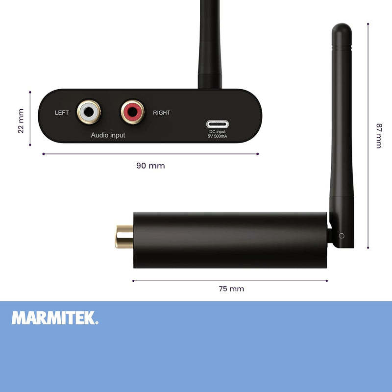 Marmitek Funk Audio Übertragung WA300 - Verbinden Sie Ihre Audio Quelle drahtlos mit Ihre Ihre Stere