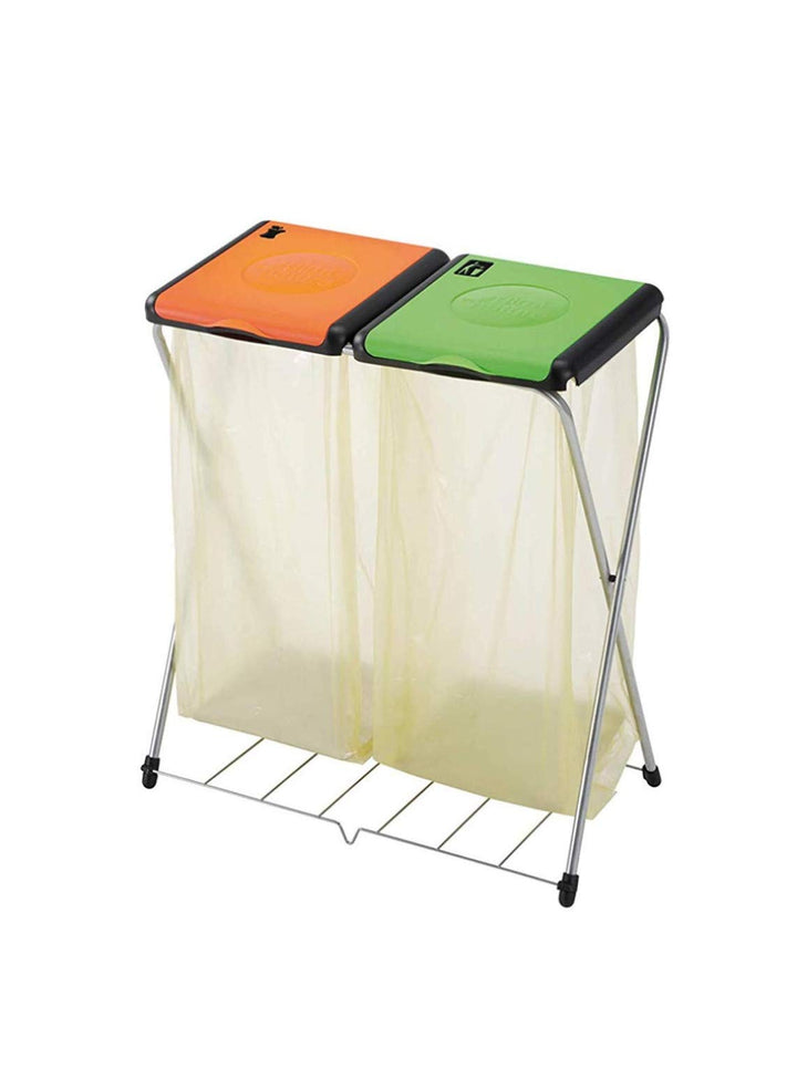 Vileda Gimi Nature Plus 2 Müllsackständer, Rahmen aus Stahl, Tasche: Polyester