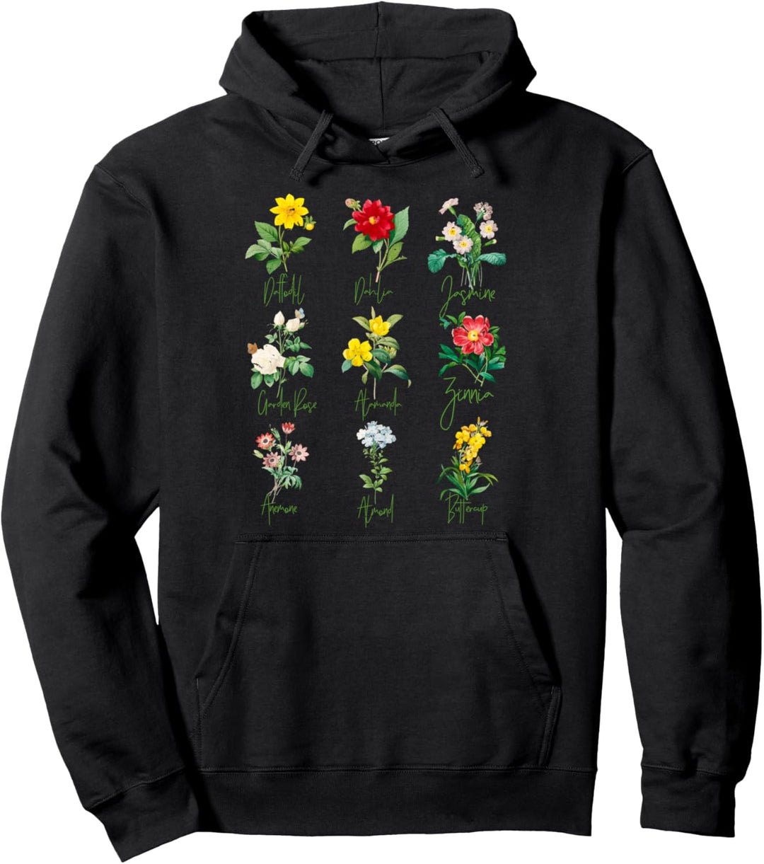 Vintage Botanical Beautiful Floral Flower Power Pullover Hoodie