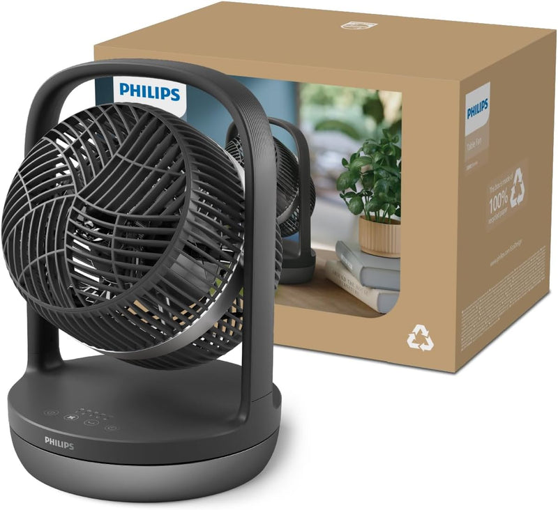 Philips Oszillierender Tischventilator Serie 3000. Starke & superleise SilentWings Technologie. 23dB