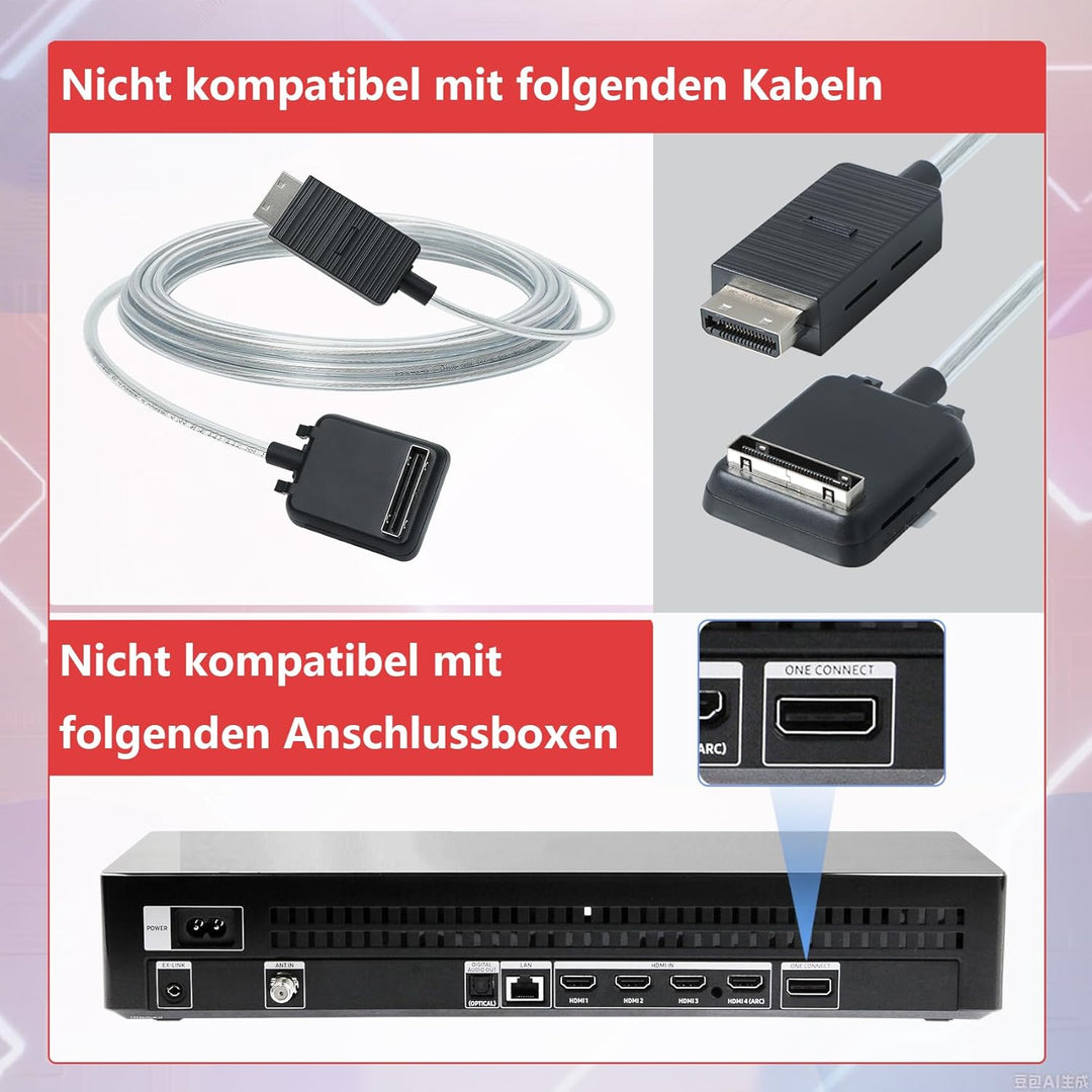 BN39-02470A 5 m/16 Fuss the Frame One Connect Kabel kompatibel mit Samsung Frame TV für LS03FA LS03D