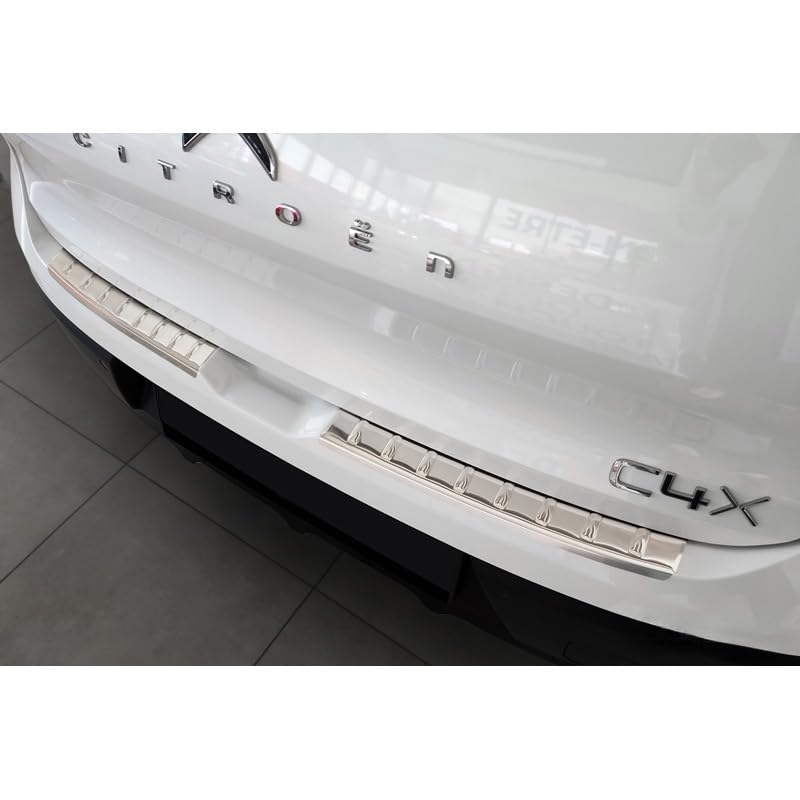 Avisa Edelstahl Heckstossstangenschutz kompatibel mit Citroën C4 X 2023- 'Ribs' (2-teilig)