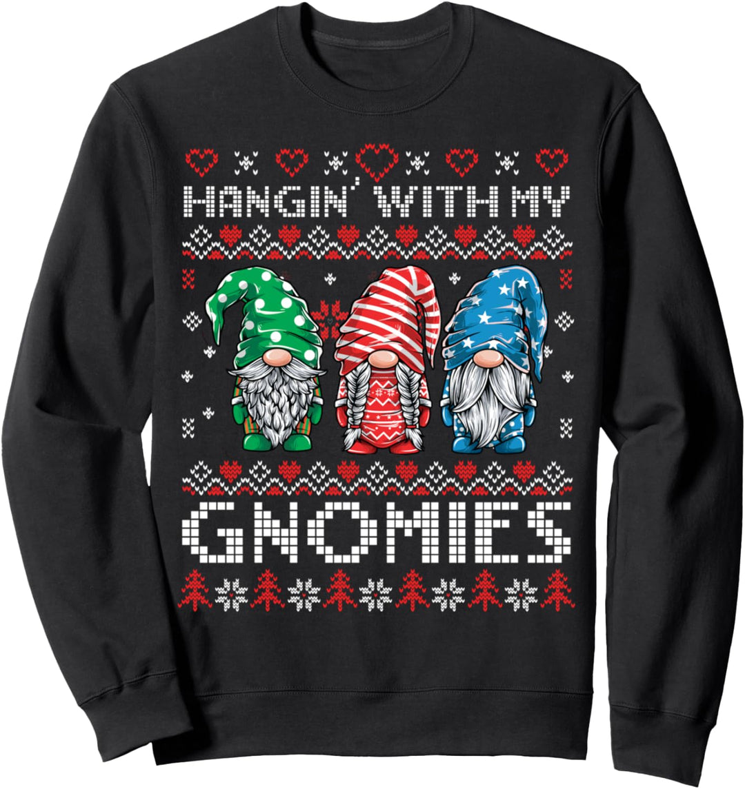 Hässlicher Weihnachtspullover, der mit meinen Zwergen hängt Santa Pyjama Sweatshirt