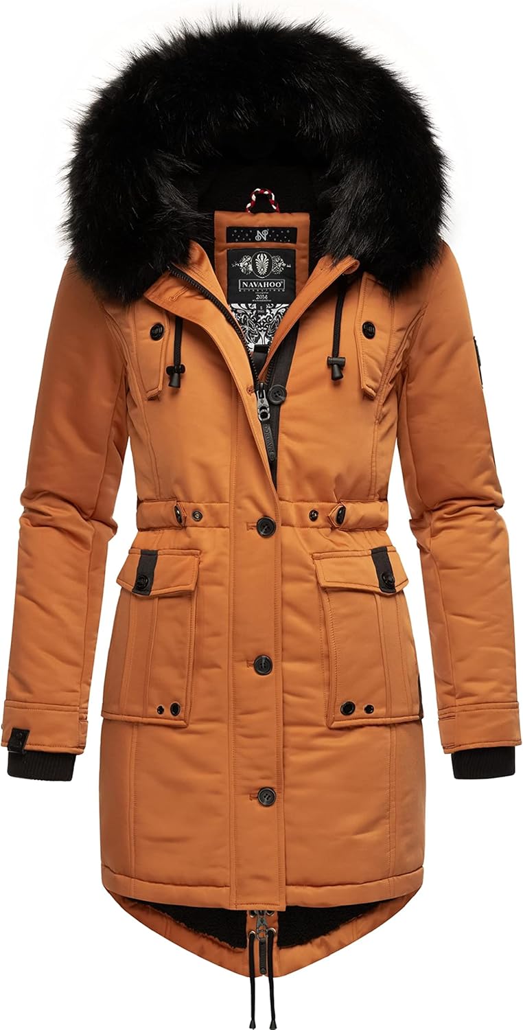 Navahoo Damen Warmer Winterparka mit Kapuze Luluna Prc XS-XXL XS Rusty Cinnamon, XS Rusty Cinnamon