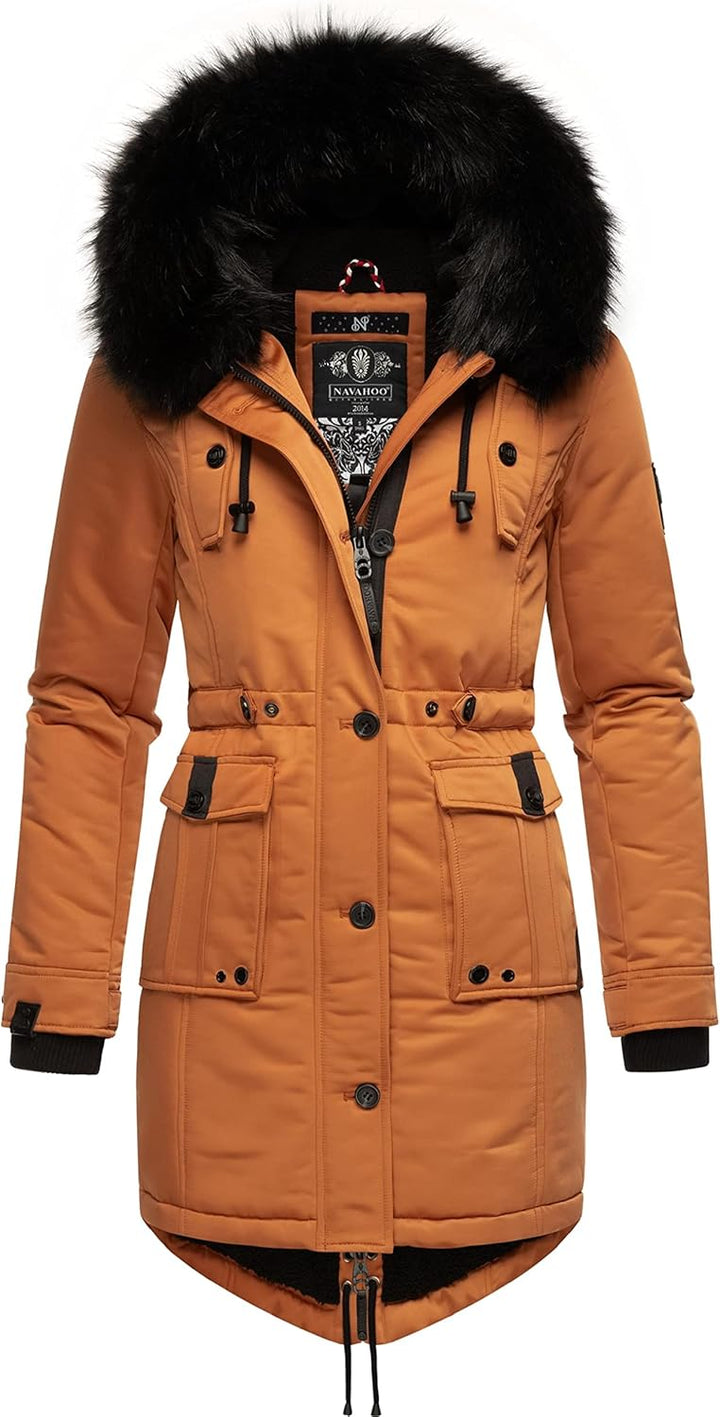 Navahoo Damen Warmer Winterparka mit Kapuze Luluna Prc XS-XXL XS Rusty Cinnamon, XS Rusty Cinnamon