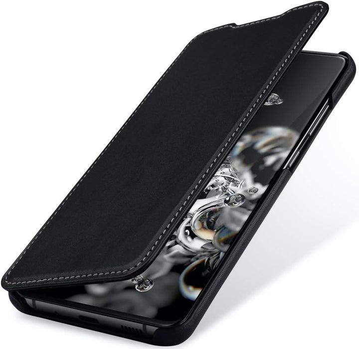 STILGUT Book Case kompatibel mit Samsung Galaxy S20 Ultra Hülle aus Leder zum Klappen, Klapphülle, H