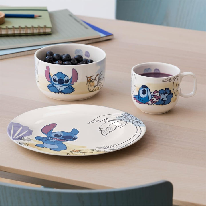 Villeroy & Boch - Disney Stitch Kindergeschirr Set 3tlg., Spülmaschinenfest, Mikrowellensicher, Gesc
