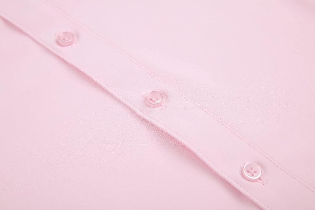 Alex Vando Damen-Hemden Normale Passform Langärmelig Stretch-Arbeitshemd M Wrinkle Free Pink, M Wrin