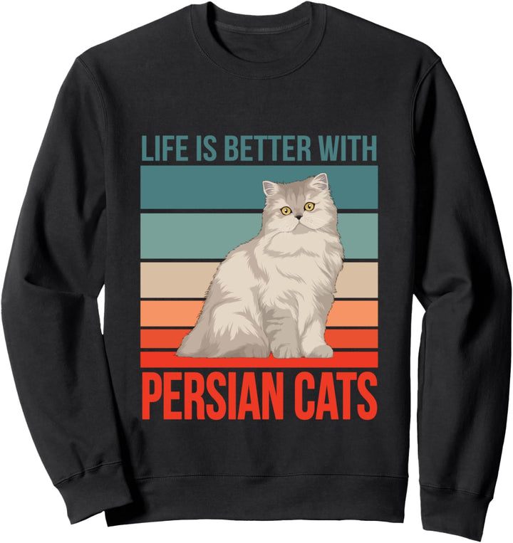 Leben besser mit Perserkatzen Katzen Besitzer Perserkatze Sweatshirt