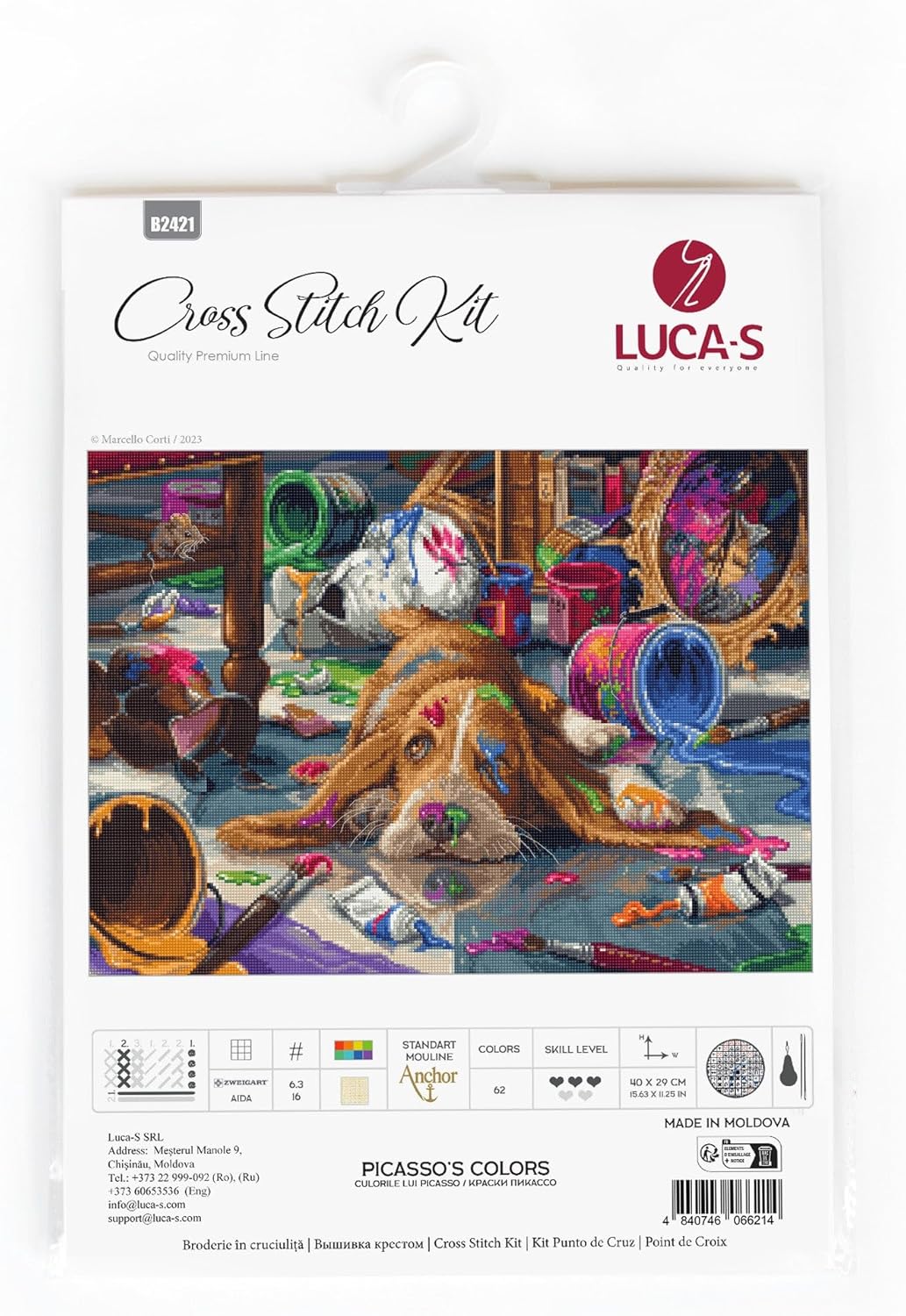 Luca-S Kreuzstich-Set Picassos Farben, Kreuzstich-Set für Erwachsene, Stickset, B2421