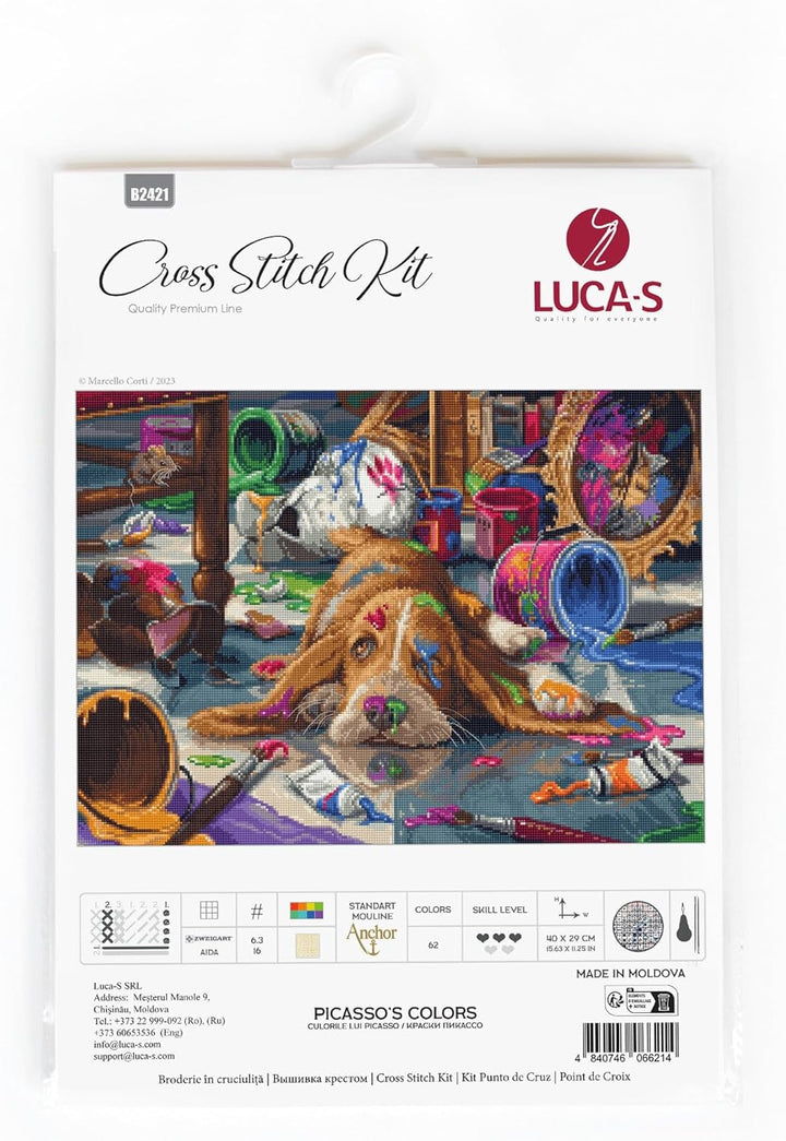 Luca-S Kreuzstich-Set Picassos Farben, Kreuzstich-Set für Erwachsene, Stickset, B2421