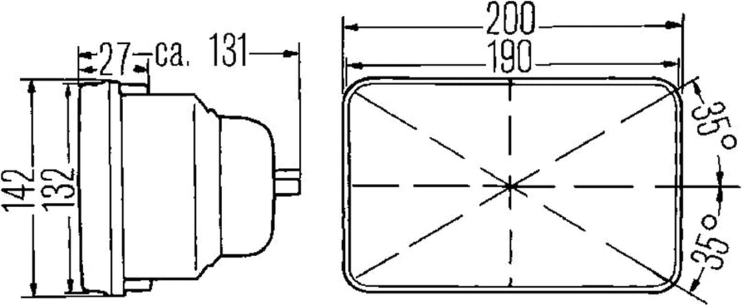HELLA 1AE 003 427-861 Hauptscheinwerfersatz - Menge: 2 - Set multi 190 x 132 mm, 003427861, multi 19