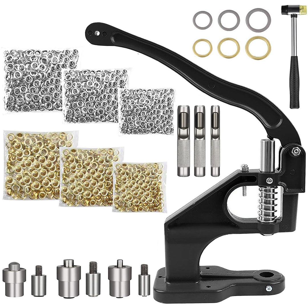 Handpresse Ösenmaschine, Profi Ösenstanzer Set, Ösenpresse Nietenpresse , Ösenstanze Ösenwerkzeug mi