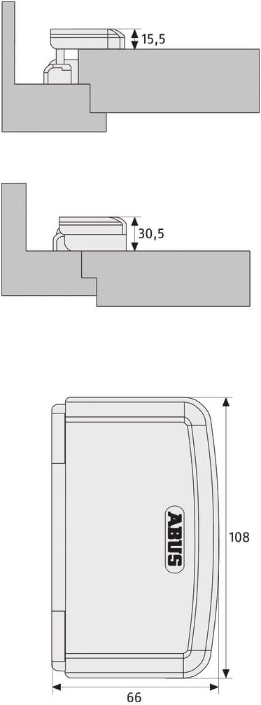 ABUS Scharnierseitensicherung TAS112, weiss, 26116, Weiss