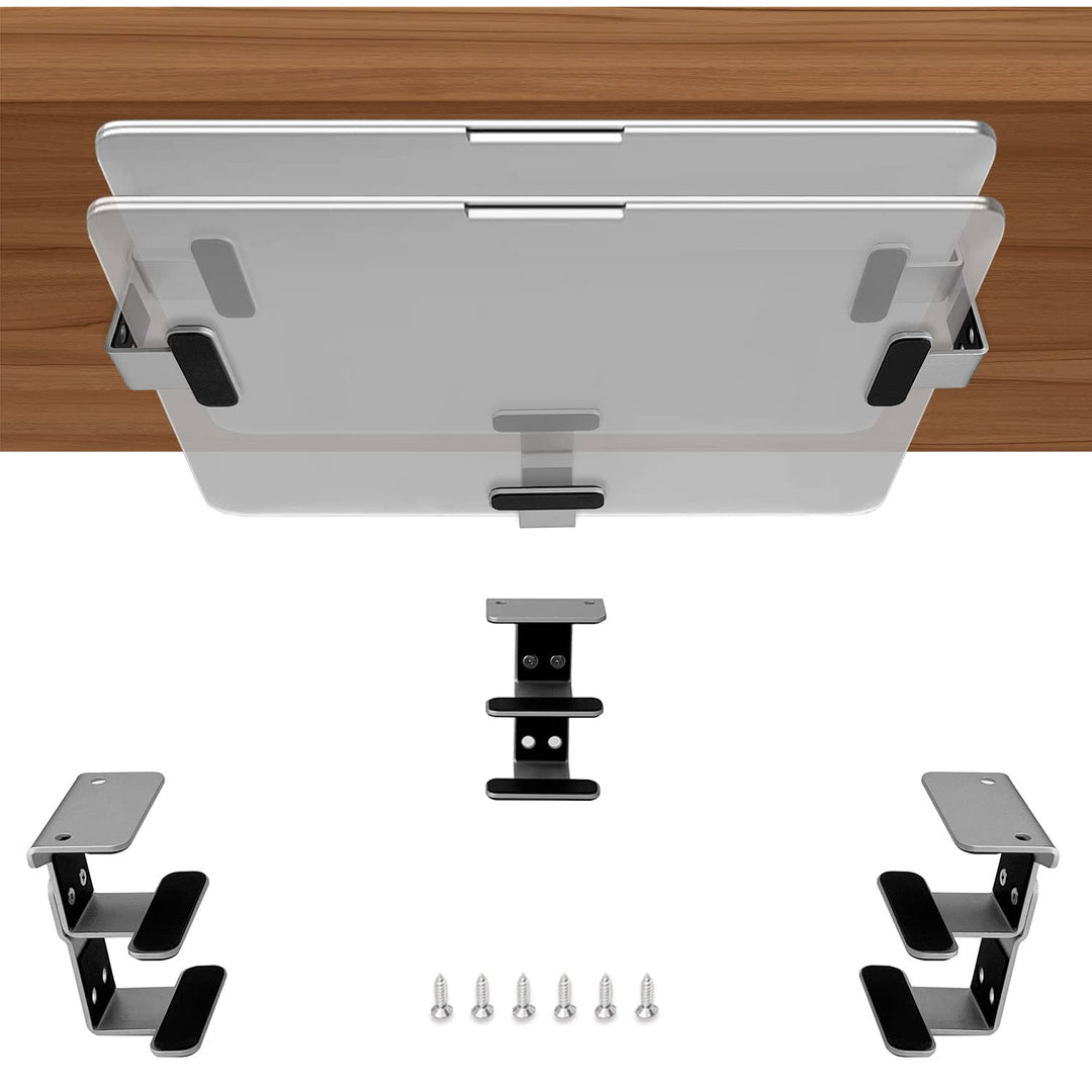 Aluminium 2-Lagige Untertisch Halterung Regal Halter Ständer für Laptop, MacBook Air/Pro mit kratzfe