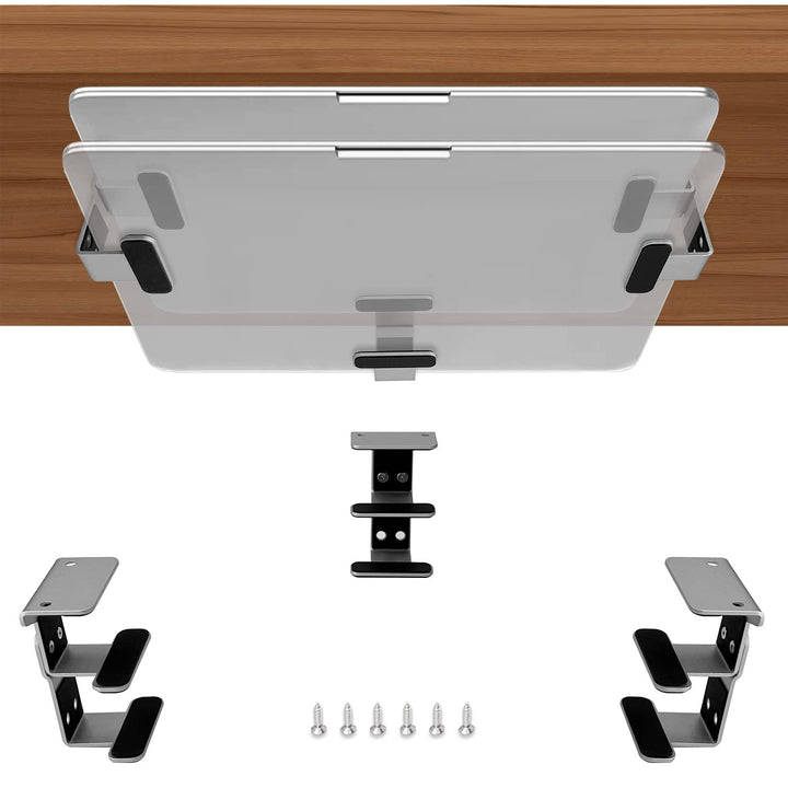 Aluminium 2-Lagige Untertisch Halterung Regal Halter Ständer für Laptop, MacBook Air/Pro mit kratzfe