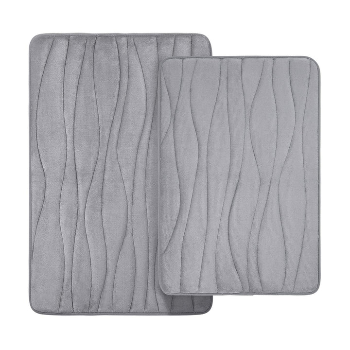 Homaxy Badematten Set 2 teilig Memory Foam Saugfähige Badteppich Set rutschfeste Waschbar Badvorlege