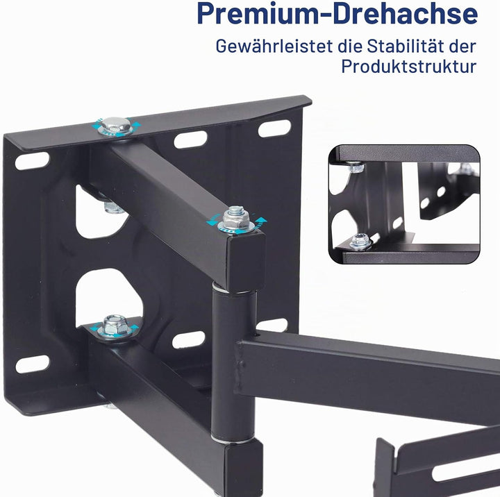 TV Wandhalterung Eckmontage, Schwenkbar Neigbar für LED LCD Plasma Fernseher von 32" - 65" Max 45Kg