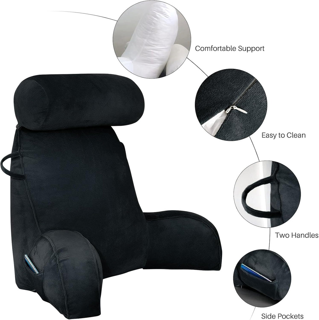 Lesekissen - Samt Lesekissen für das Sitzen im Bett Erwachsene, Rückenkissen für das Sitzen im Bett