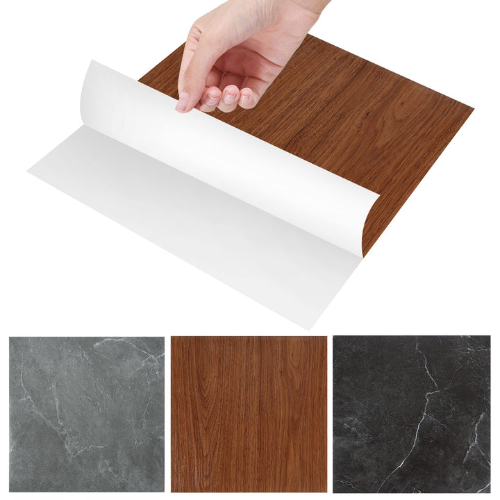 Gimisgu PVC Bodenbelag 30x30cm, 66 Fliesen 6m² Vinylboden Selbstklebend Rutschfeste Wasserdicht Schn