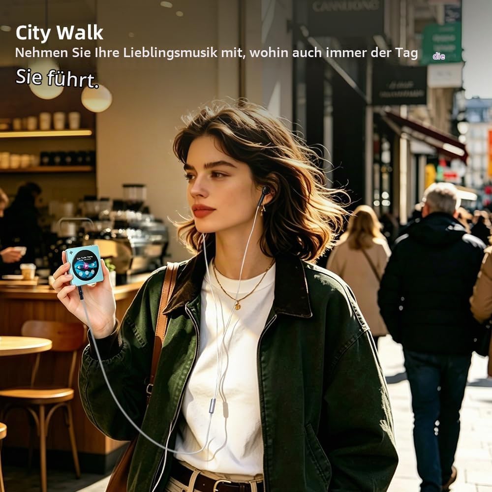 FIIO DISC Tragbarer HiFi-Musik-Player, Dual-DAC-Digital-Audio-Player mit 3,5-mm- und 4,4-mm-Ausgänge
