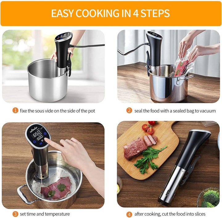 Sous Vide, Wancle Sous Vide Garer Stick 1100W IPX7 Wasserdicht Präzisionskochtopf Immersion Zirkulat