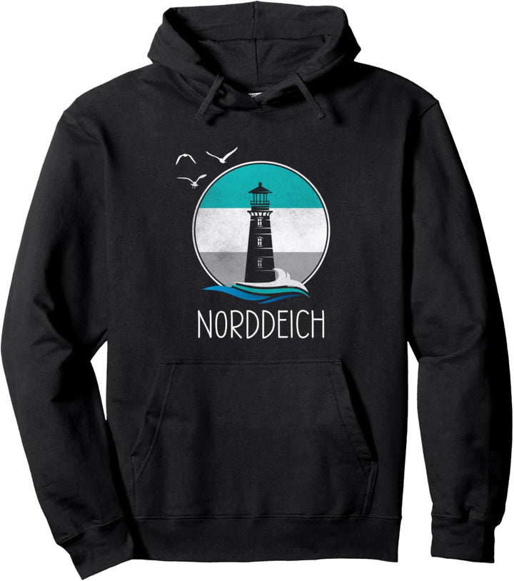 Vintage Norddeich Retro Nordsee Leuchtturm Küste Pullover Hoodie