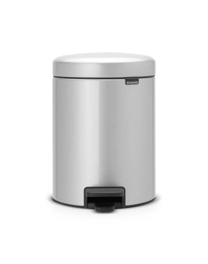 Brabantia 112904 Treteimer mit Inneneimer aus Kunststoff, stahl, Metallic Grau, 5 Liter 5 Liter Meta