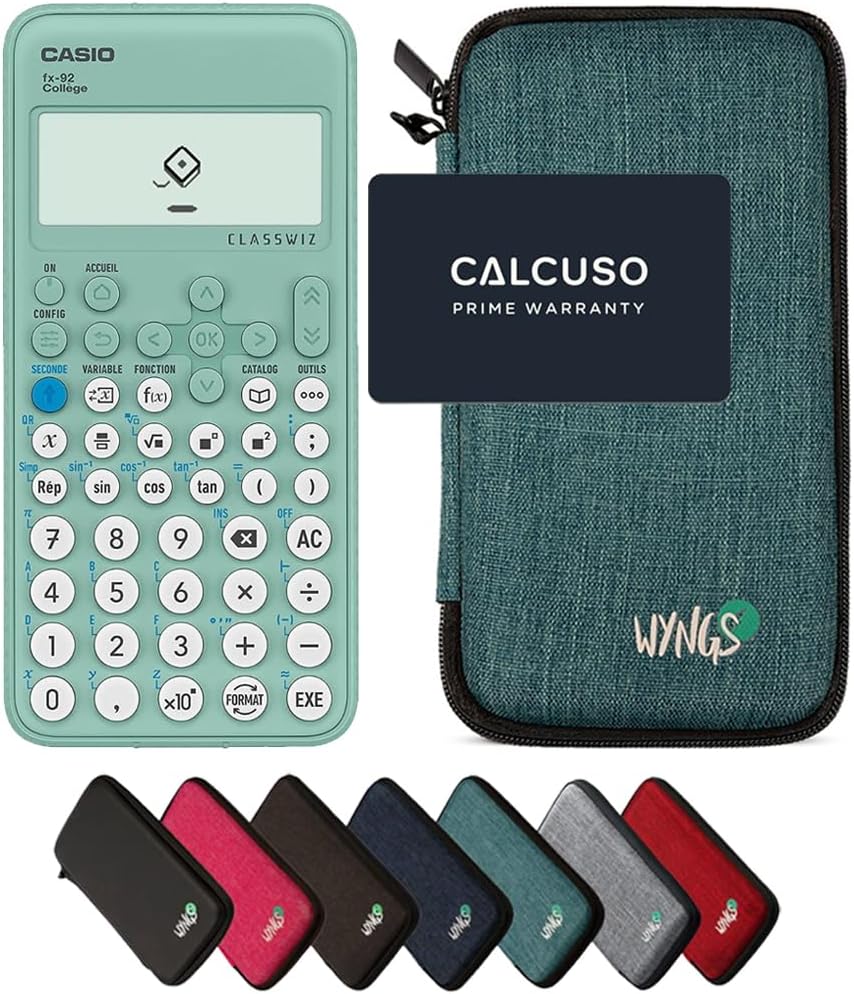 CALCUSO Sparpaket: Casio FX-92 College ClassWiz technisch-wissenschaftlicher Schulrechner + WYNGS Sc