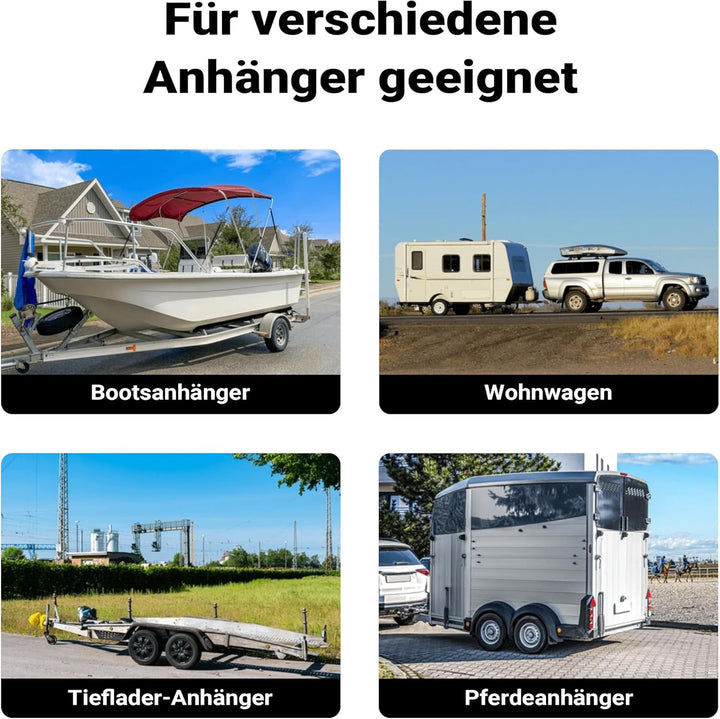 XPOtool Schwerlast Stützrad bis 540 kg, Anhängerstütze mit bis zu 260 mm Hubhöhe, Stützlast Bugrad m