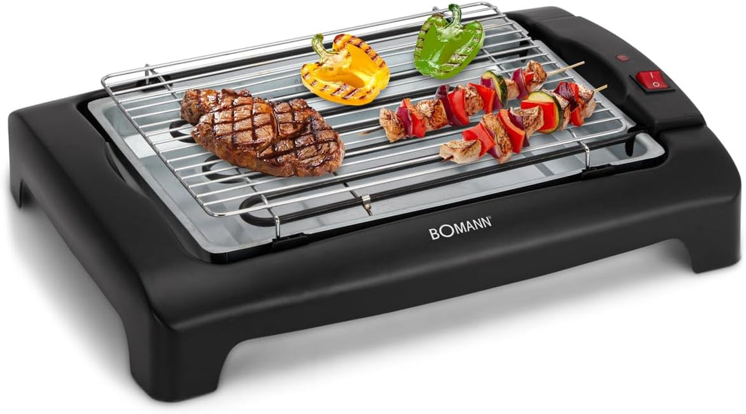 Bomann Elektrogrill 1240 CB N, Barbecue-Tischgrill, Indoor-Outdoor BBQ-Grill, klein, elektrischer Ti