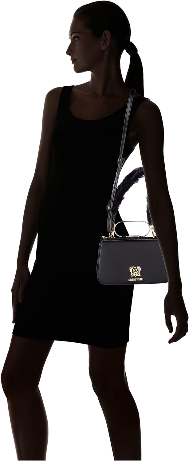 Love Moschino Damen Jc4390pp0fko0 Umhängetasche Schwarz, Schwarz