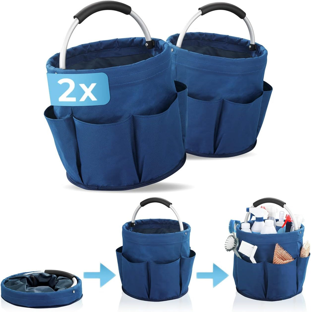 Maximex Reinigungs Caddy, 2er Set, Putztasche mit 6 Aussenfächern, 16 l Hauptfach, Organizer für Put