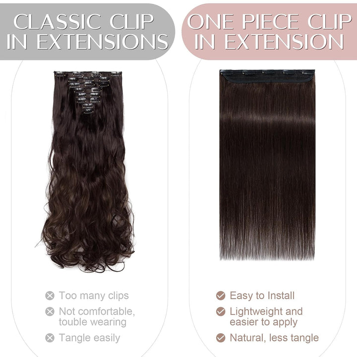 SEGO Clip in Extensions Haarverlängerungen Remy Echthaar 7A ein Teilig Haarteil 100% Human Haar Glat