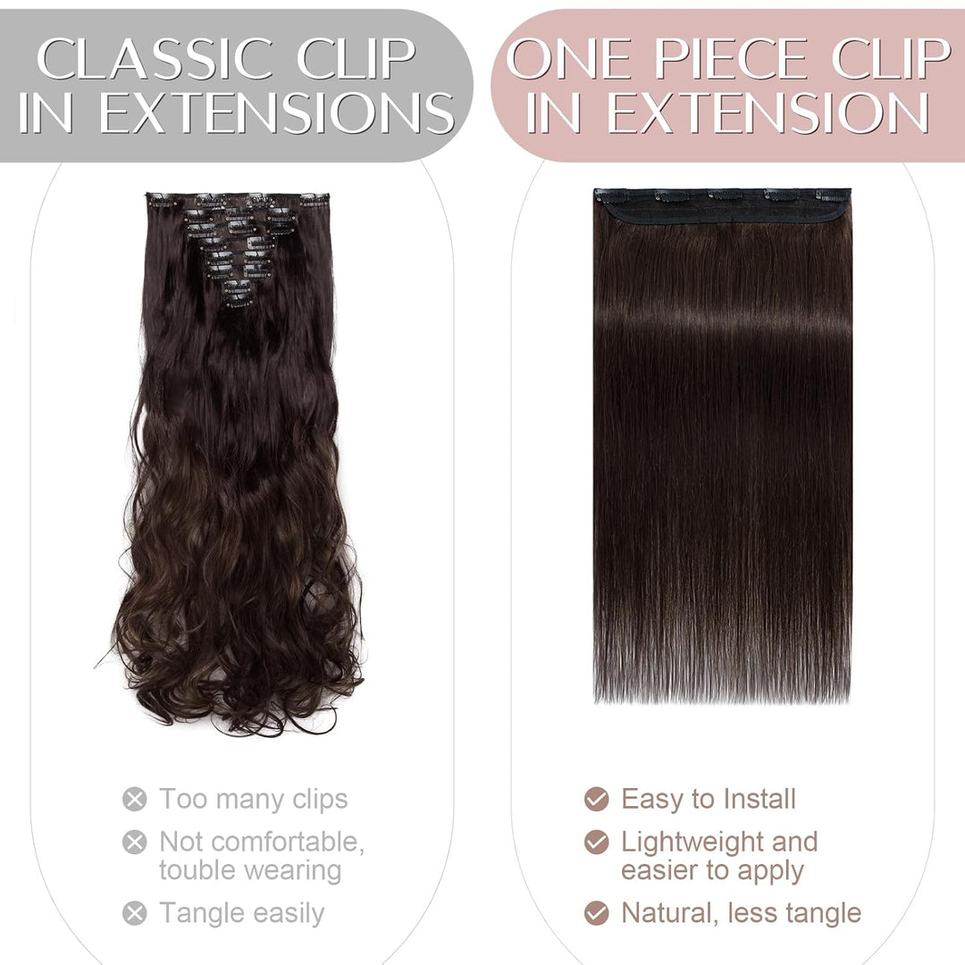 SEGO Clip in Extensions Echthaar 1 Tresse Haarverlängerungen Remy 7A ein Teilig Set 5 Klips Haarteil