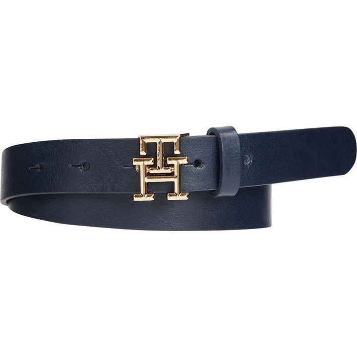 Tommy Hilfiger Damen Gürtel TH Logo 2.5 Ledergürtel 85 Space Blue, 85 Space Blue